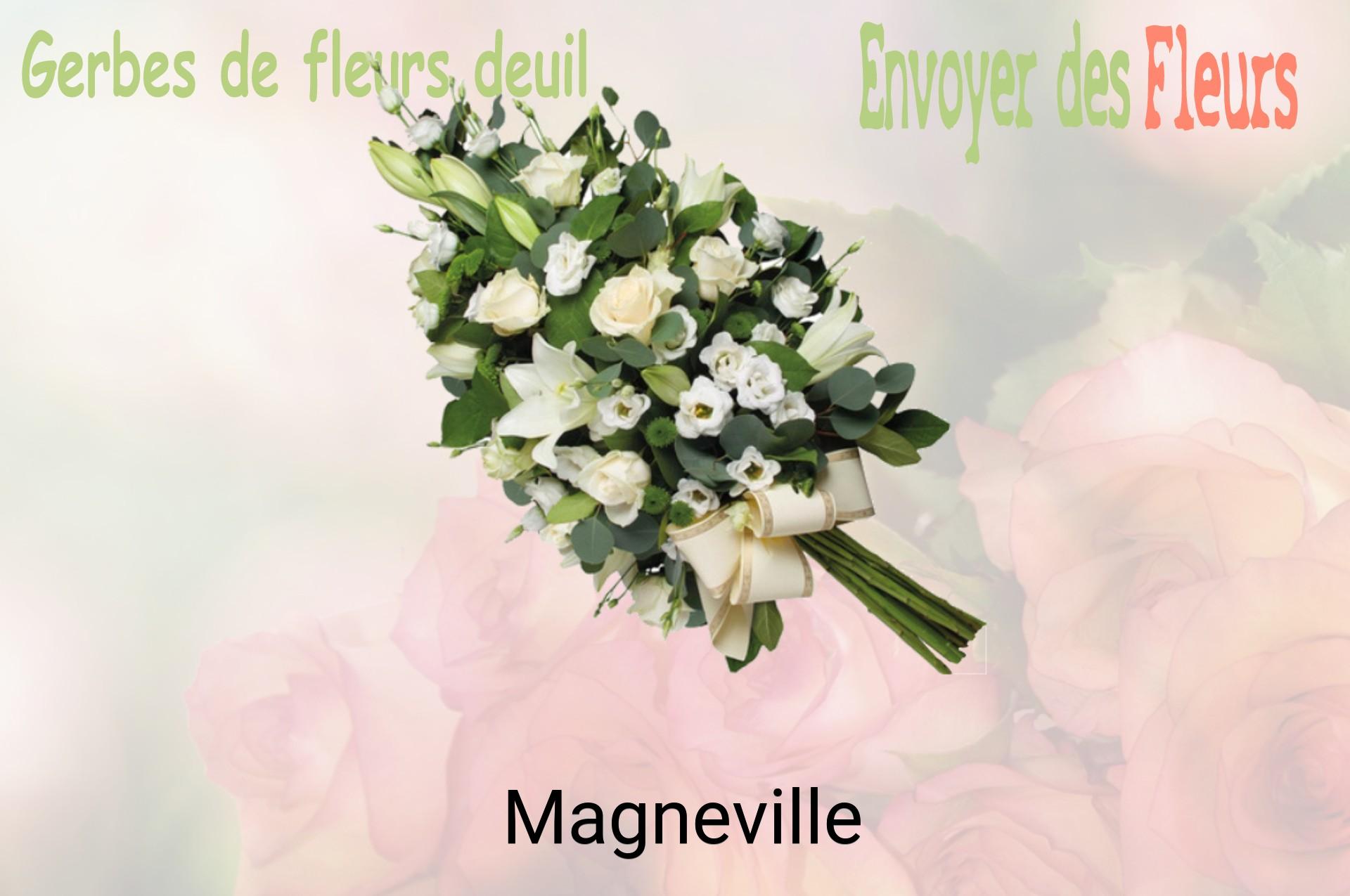 Gerbe de fleurs de deuil livrée à Magneville